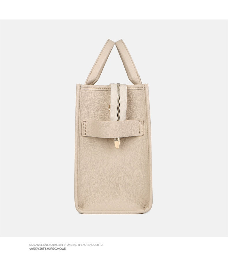 กระเป๋าทรง Tote สำหรับผู้หญิง สะพายข้าง ลำลอง ใบใหญ่ หนัง PU