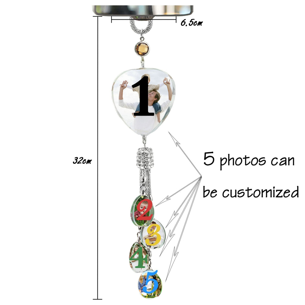 ของแต่งกระจกมองหลังรถแบบแขวน ใส่รูปภาพได้ คริสตัลประดิษฐ์ตกแต่ง