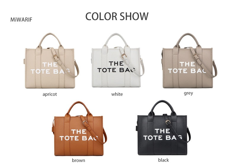กระเป๋าทรง Tote สำหรับผู้หญิง สะพายข้าง ลำลอง ใบใหญ่ หนัง PU