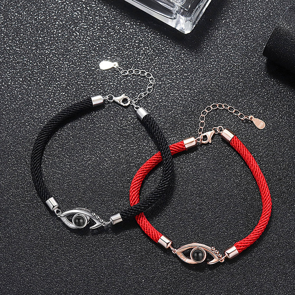 สร้อยข้อมือโปรเจกเตอร์วงกลมใส่รูปภาพได้ ปรับแต่งได้ เครื่องประดับที่ระลึกสำหรับคู่รักแบบเฉพาะบุคคล