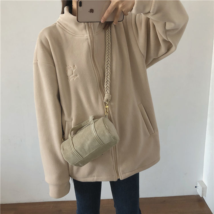 เสื้อฮู้ดสเวตเชิ้ตลำลอง เนื้อหนา อุ่น ฟิตพอดีตัว บุนวม เสื้อแจ็กเก็ต เสื้อคลุม