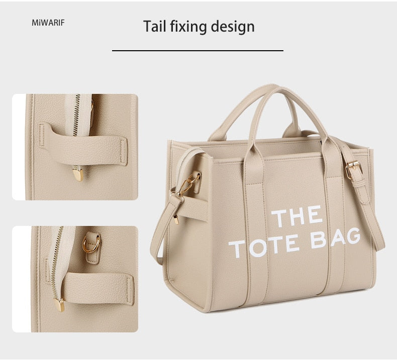 กระเป๋าทรง Tote สำหรับผู้หญิง สะพายข้าง ลำลอง ใบใหญ่ หนัง PU