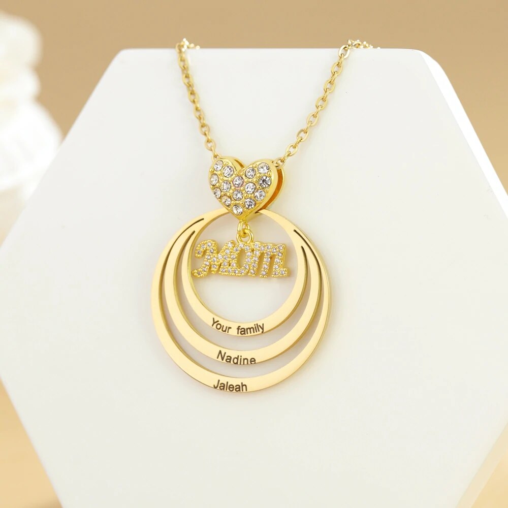 สร้อยคอชื่อสั่งทำพิเศษ MOM Infinite Love พร้อมจี้ชื่อเด็กแบบเฉพาะบุคคล