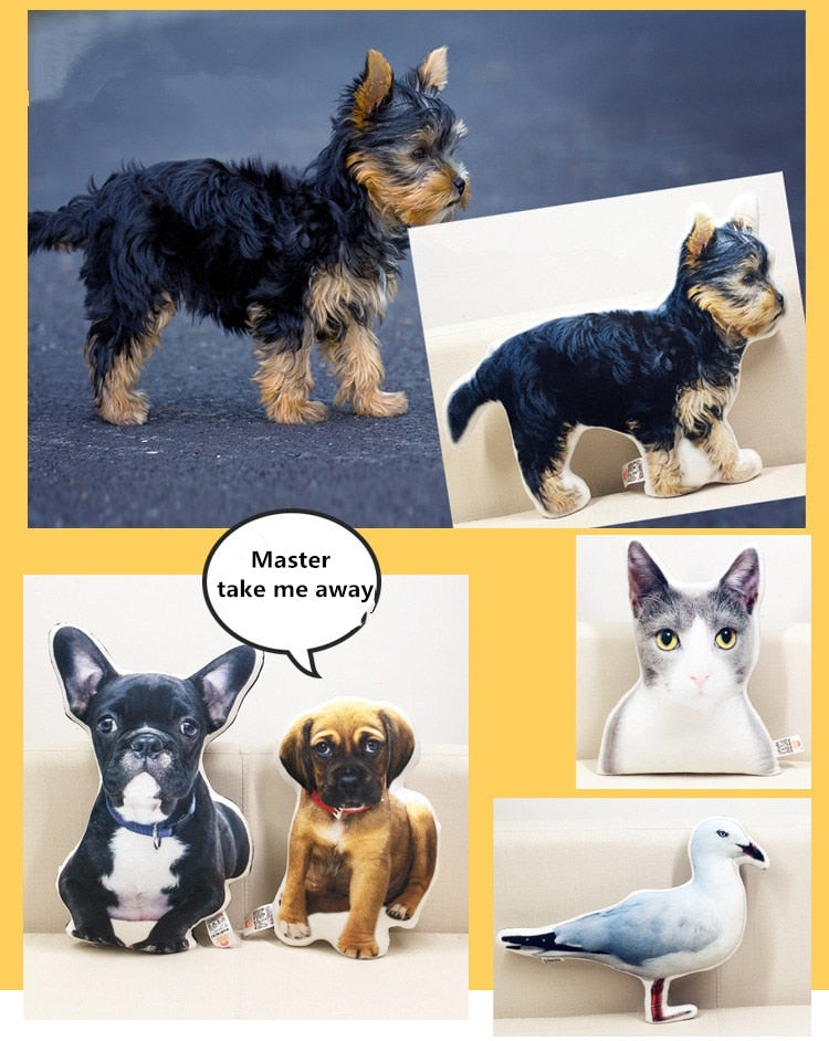 หมอน DIY ปรับแต่งรูปภาพของขวัญสุดสร้างสรรค์ หมอนรูปสุนัข ของเล่นตุ๊กตาผ้าขนนุ่ม หมอนอิงสำหรับโซฟาและรถยนต์