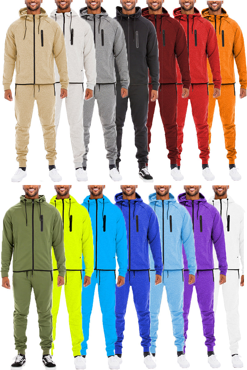 ชุดเสื้อกันหนาวแขนยาวและกางเกงจ็อกเกอร์ Dynamic สีพื้นสไตล์สปอร์ต