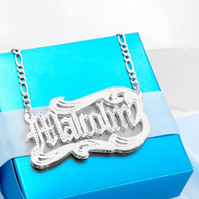 nowadaysfashion สร้อยคอชื่อสั่งทำพิเศษ แผ่นป้ายชื่อชุบทอง 18K สร้อยคอชื่อแบบ 3 มิติ สร้อยโช้คเกอร์เฉพาะบุคคล