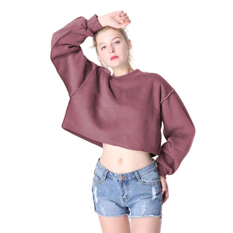 เสื้อฮู้ดสเวตเตอร์ผู้หญิงผ้าคอตตอนเนื้อหนา สไตล์สตรีทแวร์ คลุมหัว แขนยาว ทรงหลวม คาร์ป สวมหัว