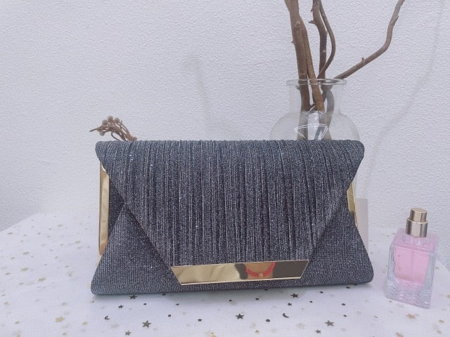 2021 Lady Handbag Party Soft Single Chain Package Cover Type Clutches