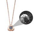 Personalized Photo Name Projection Necklaces Customized Flower Petals Pendant Silver Necklace