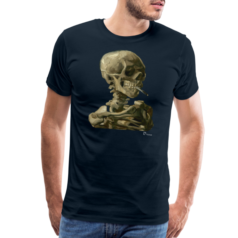 เสื้อยืดลายภาพวาด กะโหลกโครงกระดูกกับบุหรี่ที่กำลังไหม้ ปี 1886 ของแวน โก๊ะ